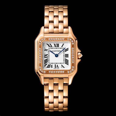 rose gold diamond cartier watch|cartier 18k gold ladies watches.